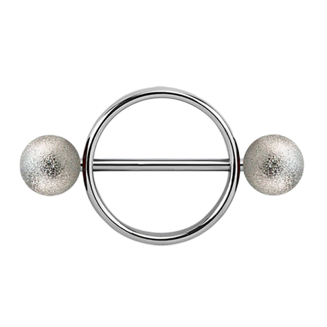 Barbell round silver with two balls speckled