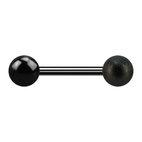 Barbell noir avec boule et boule mouchetée
