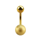 Gold-plated banana with ball and speckled ball