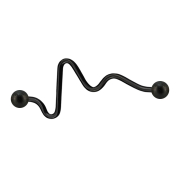 Barbell noir battement de coeur avec deux boules...