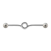 Barbell argent boucle avec deux boules mouchetées