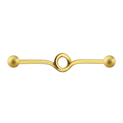 Gold-plated barbell bow with two speckled balls