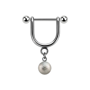 Micro Helix stirrup barbell silver with speckled ball...