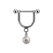 Micro Helix stirrup barbell silver with speckled ball pendant