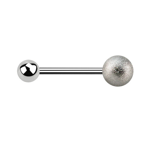 Micro barbell silver with ball and speckled ball