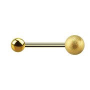 Micro barbell gold-plated with ball and speckled ball