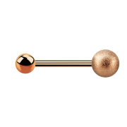 Micro barbell rose gold with ball and speckled ball