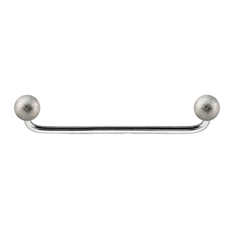 Surface barbell silver 90° with two balls speckled