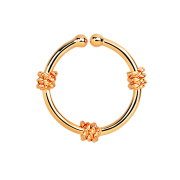Faux septum avec trois petits tours de corde or rose