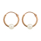 Earring rose gold round with pearl