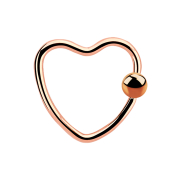 Micro Ball Closure Ring rose gold heart with ball