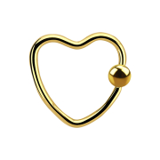 Micro Ball Closure Ring gold-plated heart with ball