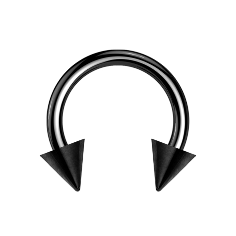 Micro Circular Barbell noir avec deux cônes