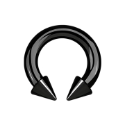 Circular Barbell femelle noir avec deux cônes