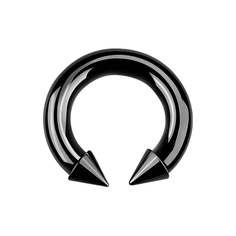 Circular barbell internal thread black with two cones