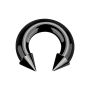 Circular Barbell femelle noir avec deux cônes