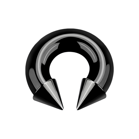 Circular Barbell femelle noir avec deux cônes