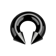 Circular Barbell femelle noir avec deux cônes