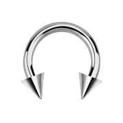 Circular barbell silver with two cones