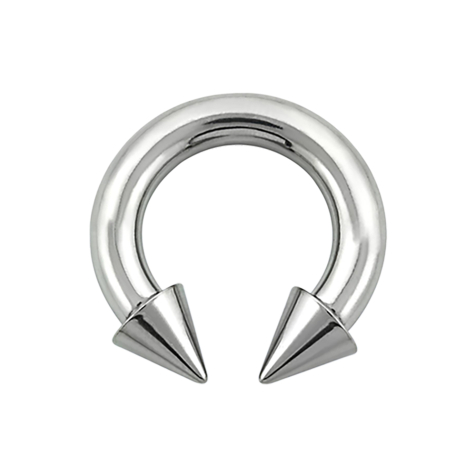 Circular Barbell filet intérieur argent avec deux cones