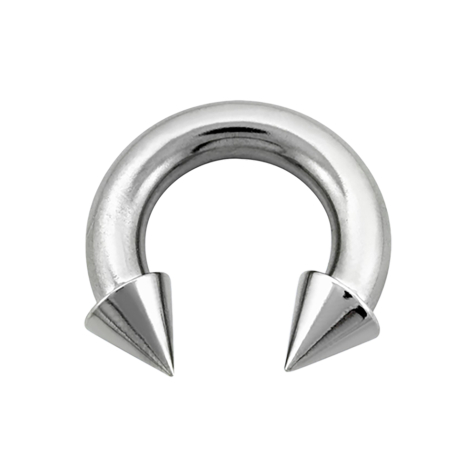 Circular Barbell Innengewinde silber mit zwei Cones