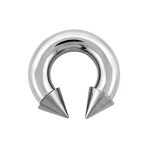 Circular Barbell filet intérieur argent avec deux cones