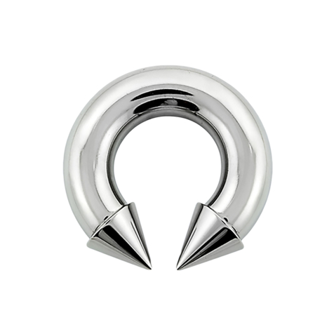 Circular Barbell filet intérieur argent avec deux cones