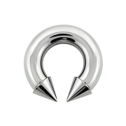 Circular barbell internal thread silver with two cones