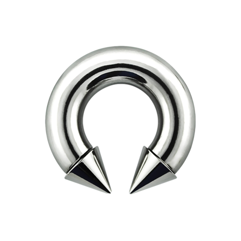 Circular Barbell filet intérieur argent avec deux cones