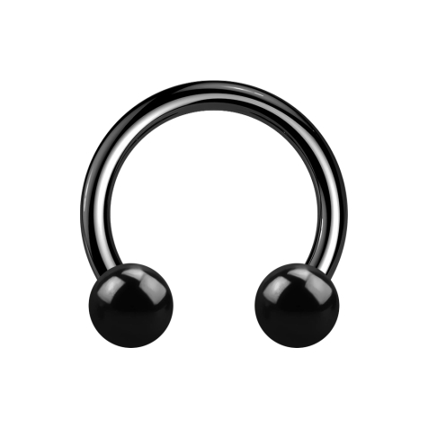 Circular barbell black with two balls