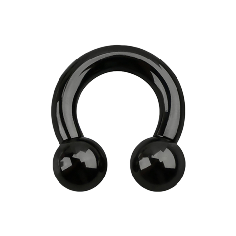 Circular Barbell femelle noir avec deux boules