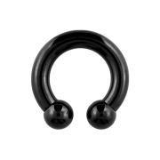 Circular barbell internal thread black with two balls