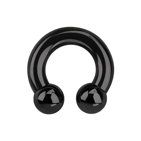 Circular Barbell femelle noir avec deux boules