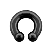 Circular Barbell Innengewinde schwarz mit zwei Kugeln