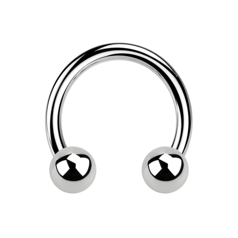 Circular Barbell argent avec deux boules