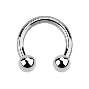 Circular barbell silver with two balls