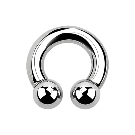 Circular Barbell Innengewinde silber mit zwei Kugeln