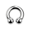 Circular Barbell Innengewinde silber mit zwei Kugeln