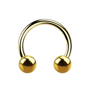 Micro Circular Barbell gold-plated with two balls