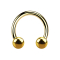 Gold-plated circular barbell with two balls
