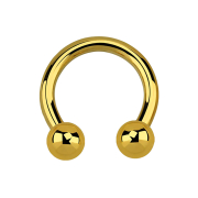 Circular Barbell vergoldet mit zwei Kugeln