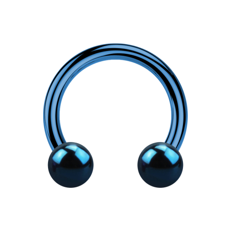 Bilanciere circolare blu scuro con due sfere