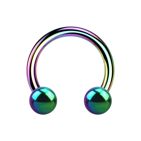 Circular Barbell farbig mit zwei Kugeln