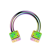 Micro Circular Barbell colorato con due cubi