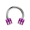 Micro Circular Barbell argent avec deux cubes violet transparent