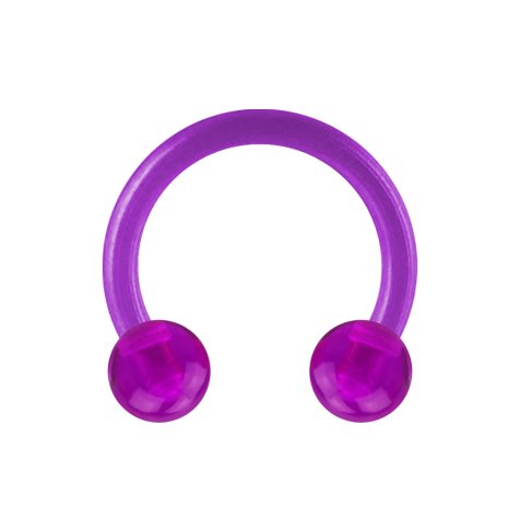 Micro Circular Barbell violet transparent avec deux boules