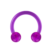 Micro Circular Barbell violet transparent with two balls