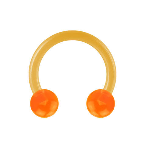 Micro Circular Barbell orange transparent avec deux boules