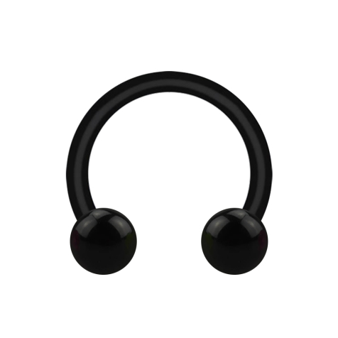 Micro Circular Barbell nero con due sfere