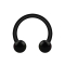 Micro Circular Barbell nero con due sfere